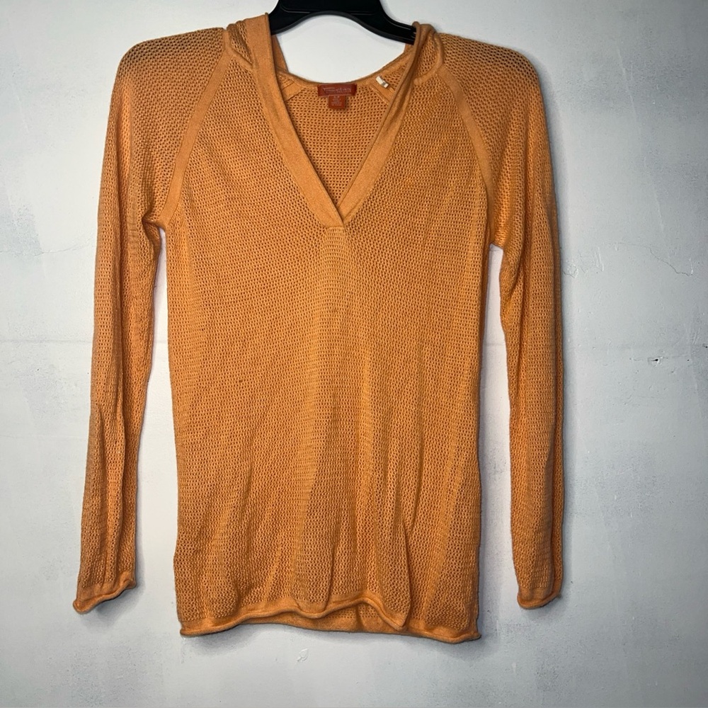 Relax Tommy Bahama Women’s S/P orange Waffle knit Hoodie Cashmere/ Silk Blend